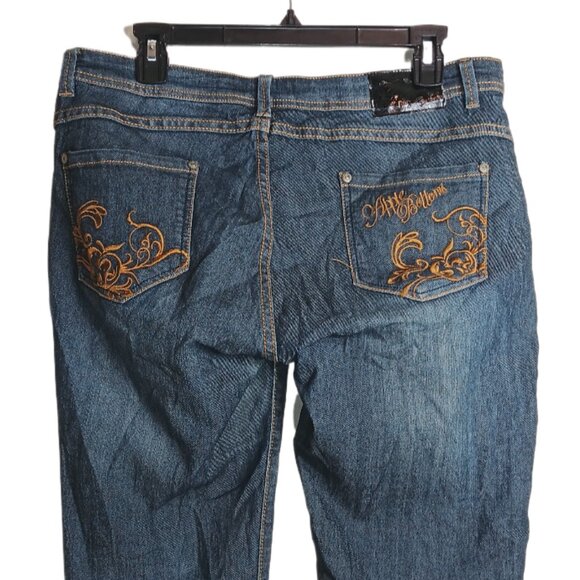 Apple Bottoms Skinny Jeans Womens 11/13 Midrise 90s Y2K Distressed Embroidered - Picture 4 of 4